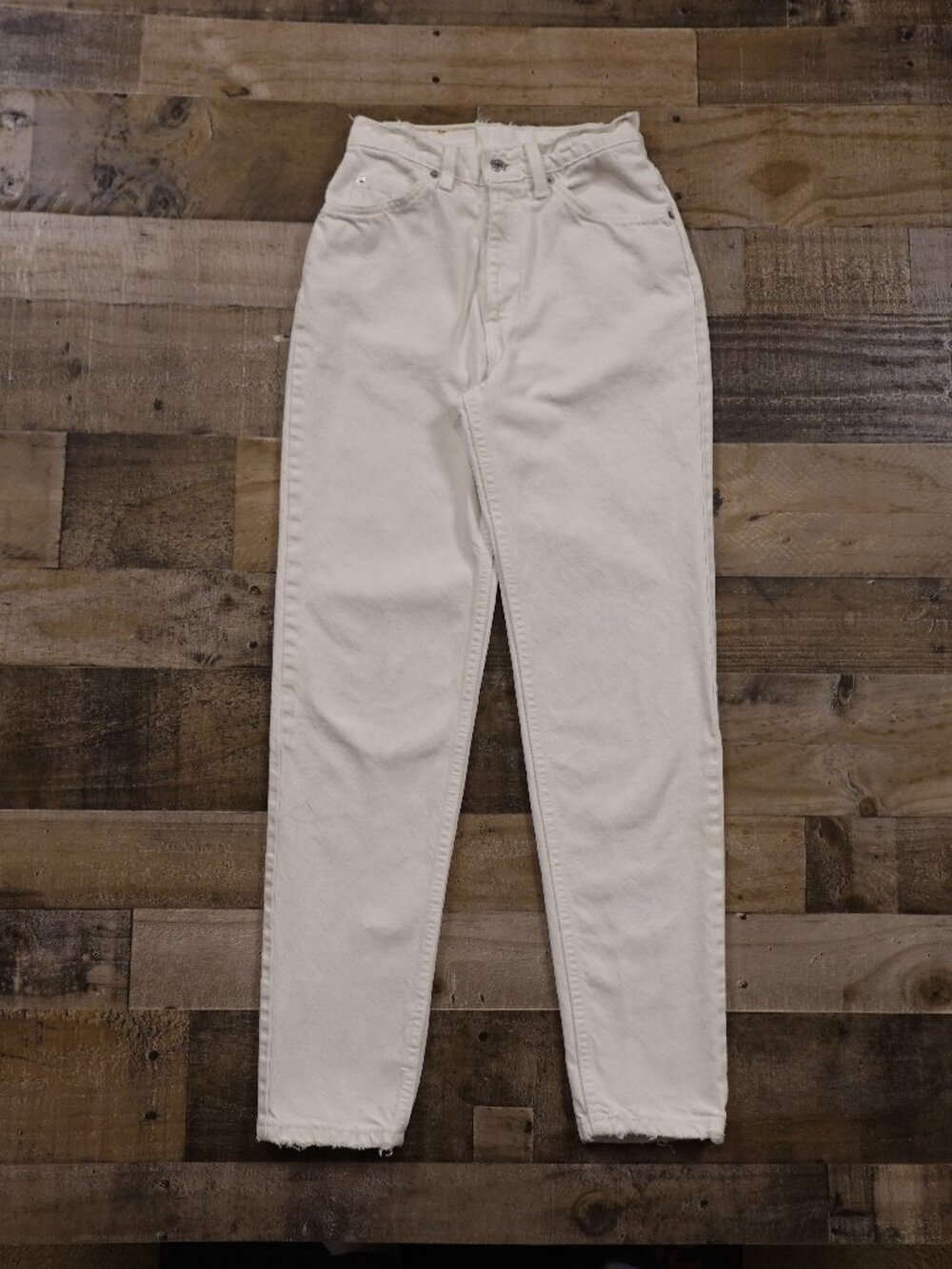 Levi’s 912 Orange Tab Jeans Women’s 7‎ White Vintage Slim Tapered USA High Waist